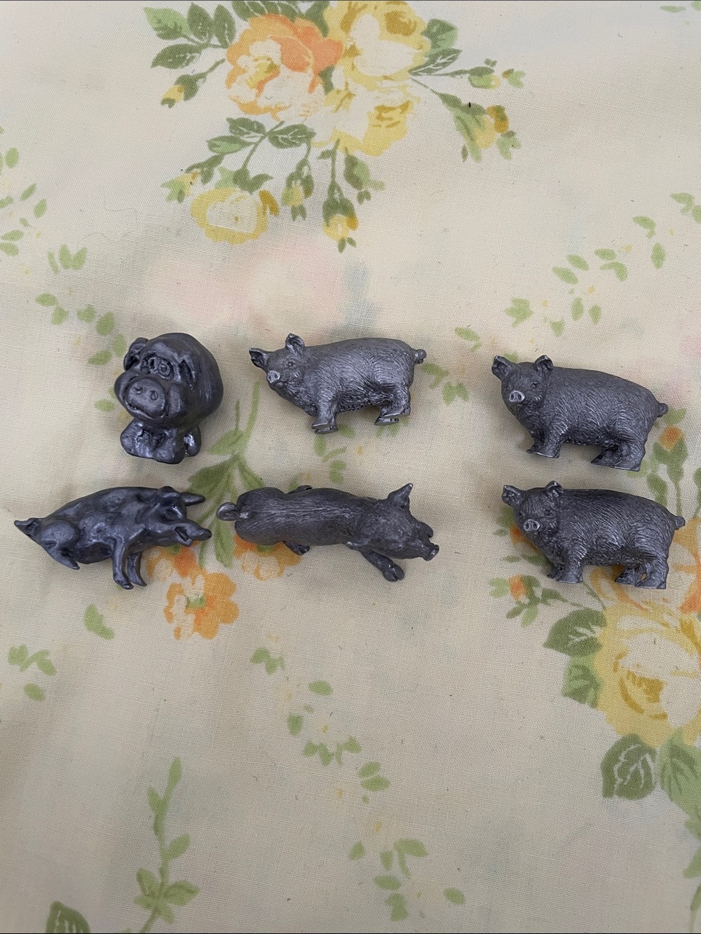 Pewter Pig Trinket Collection